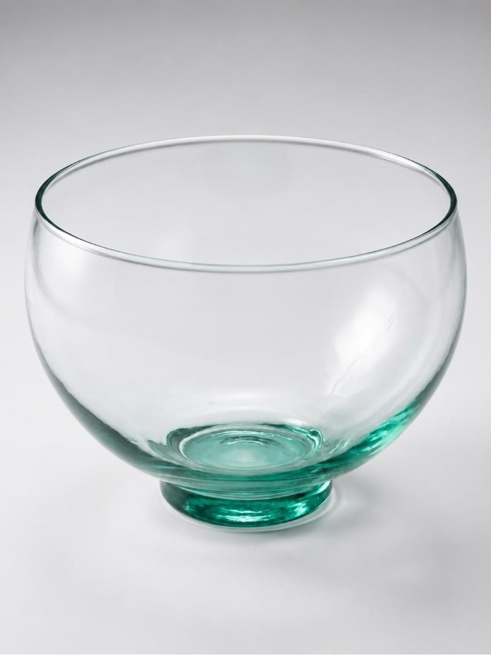 Clear Aqua Glass Serving Bowl 7”x 9”